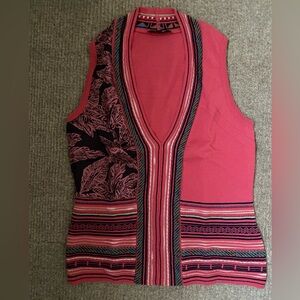 Kenzo cotton knit & silk blend sleeveless top